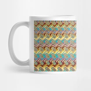 Turquoise and gold geometric pattern Mug